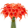 Artificial Calla Lily Flowers - Coral, 24 Pcs, 13.5 Inches for Wedding & Home Decor