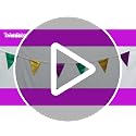 Green Purple Gold Glitter Fabric Bunting Banner - 39Ft Triangle Flags for Party Decorations