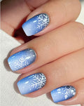 Semi Cured Gel Nail Art Stickers Snowflake Christmas Nail Wraps 20 Sheets