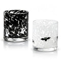 Halloween Glass Cup Set - Ghost & Bat 16 oz Old-Fashioned Drinking Cups for Parties