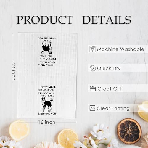 Border Collie Kitchen Hand Towels - Border Variation Dog Lover Gift 16x24 Inches