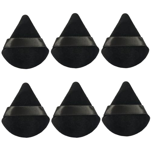 6Pcs Triangle Powder Puffs for Loose & Foundation Makeup - Precise & Soft Application