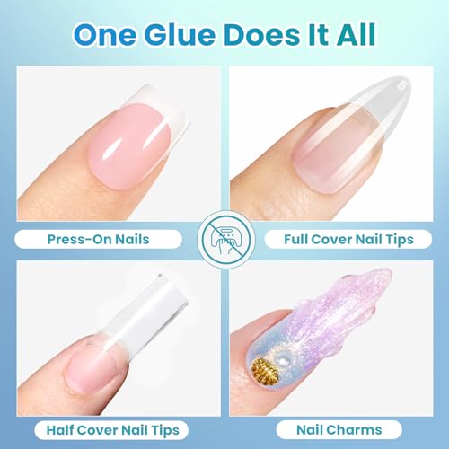 Super Strong Nail Glue 10ml - Fast Drying, Waterproof for Tips & Art - Variation of 00-Super Strong Nail Glue 10ml