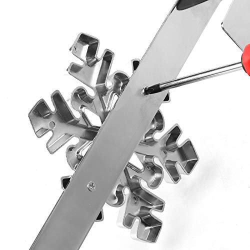 URATOT Christmas Silver Metal Wreath Hanger with Snowflake Icons - 14.5 Inch Heavy Duty Door Hook (Variation: Silver)