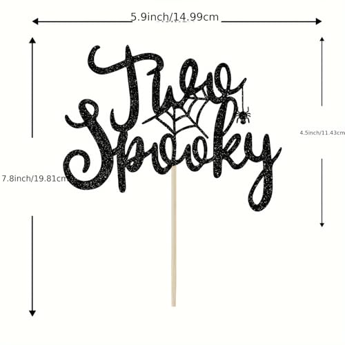 Black Glitter Halloween Birthday Cake Topper Spooky Party Decoration