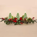 Green Christmas Table Centerpiece with LED Lights, Holiday Tree Decor
