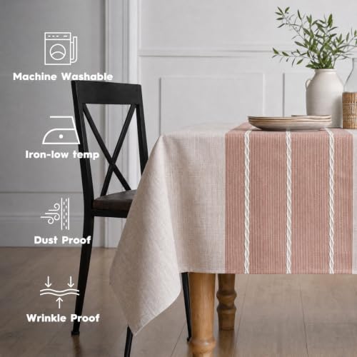 Caramel Rustic Burlap Tablecloth 60x84 Inch Rectangular - Horaldaily