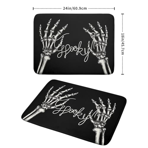 Halloween Skeleton Dish Drying Mat 24x18 Inch Microfiber Absorbent Kitchen Counter Decor