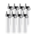 22 OZ Sublimation Water Bottle - 8 Pack White Stainless Steel Tumblers with Straw & Handle
