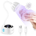 Portable White UV LED Nail Lamp with Gooseneck, Auto Sensor & 4 Timers