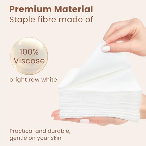 Disposable Face Towels 100% Viscose Extra Large Lint-Free Makeup Remover Wipes, 50 Count