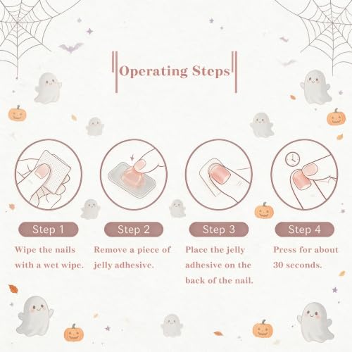 Halloween Short Press On Nails - Oval Acrylic Fake False Nails - Variation 84