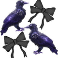 Gothic Halloween Crow and Bow Balloons Set - Dark Theme Party Decorations, 4pcs