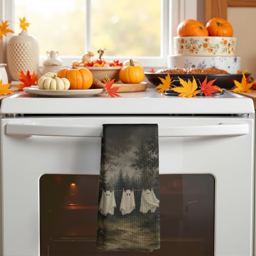 Dark Moody Halloween Ghost Hand Towels 16x24 Inch - 18 Color Variations