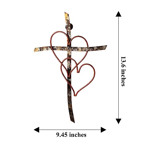 Black Matte Wall Cross 14x10 Inch Religious Wall Decor for Living Room & Outdoors