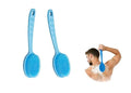 14.5inch Silicone Back Scrubber for Shower 2pcs（Blue）,Exfoliating Shower Brush,Double Sided for Exfoliating and Massage，Long Handle Back Scrubber for Men and Women(2 Brushes)
