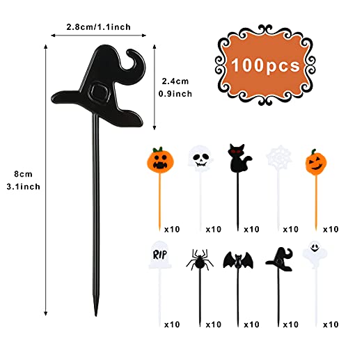 Halloween Toothpicks 100 Pcs Food Picks Cupcake Toppers Party Decor