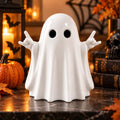Halloween Ghost Figurine with Rock Hand - Cheeky Resin Halloween Decor - Variation C