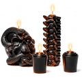 Halloween Skeleton & Snake Candles 4 Pack - Spooky Gothic Decor