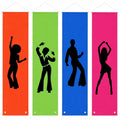Disco Party Decorations Neon Hanging Banners - 4 Pack, 59 x 15.7 Inches