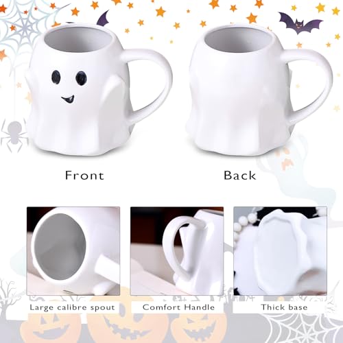 Halloween Ghost Mug 13oz Ceramic White Ghost Pattern Coffee Cup - Adult Gift, Children Gift, Party Decor