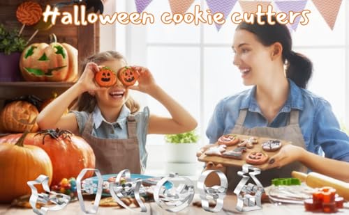 Halloween Cookie Cutter Set - Pumpkin, Skull, Ghost, Haunted House, Boots & Coffin - 6 Pcs