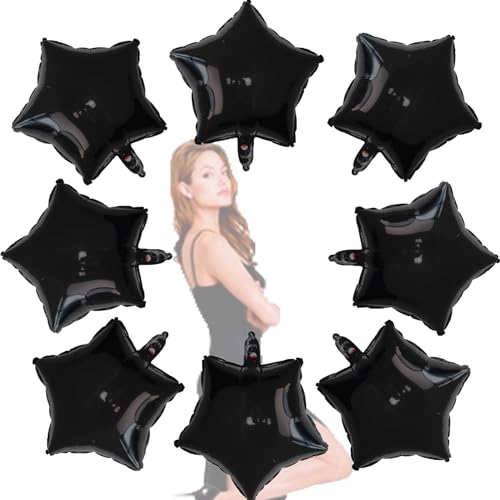 Black Star Balloons Foil Balloon Party Decorations - 8pcs