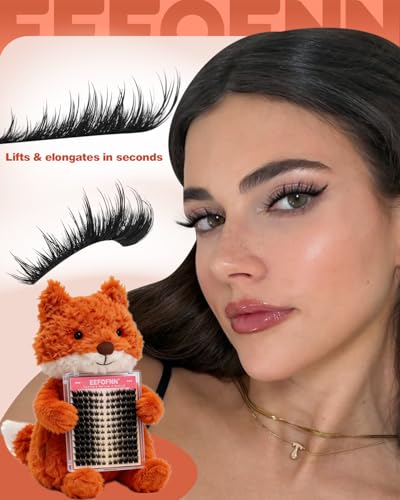 C2 Volume Fox Eye Lash Clusters - Wispy Spiky Eyelash Extensions 10-18mm for DIY Cat Eye Look