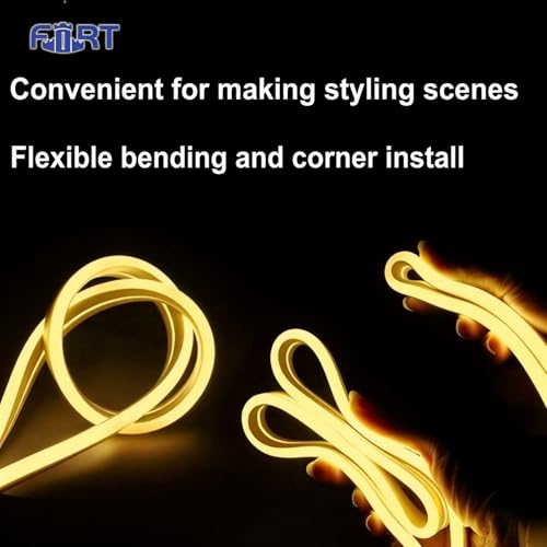 Warm White LED Neon Rope Lights 32.8ft Waterproof Connectable Strip for Indoor Outdoor Use