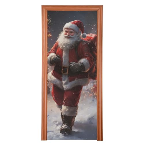 Christmas Santa Door Cover - Stretch Fabric Holiday Porch Decoration 35x79 in Variation of THIS listing
