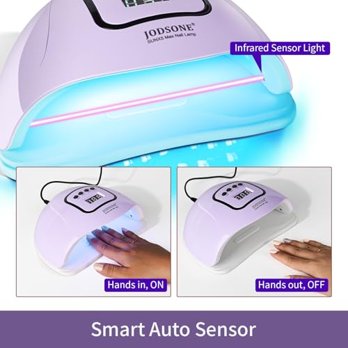 UV LED Nail Lamp for Gel Polish - Automatic Sensor & 4 Timer Settings - Purple