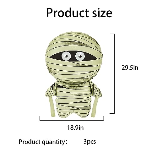 Halloween Mummy Foil Balloons - 3 Pack Party Decorations, Mummy Theme