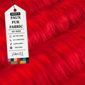 FabricLA Faux Fur Fabric by the Yard - Red Plush Craft & Sewing Material - 72" x 60" - 2 Yards Pre-Cut