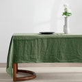 Everly 100% Linen Rectangle Tablecloth 60x120 Inches Green for Dining & Events