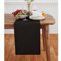 Cotton Linen Table Runner Black 14 x 132 Inches - Handcrafted for Dining & Events (Variation: Black / 14 x 132 Inch)