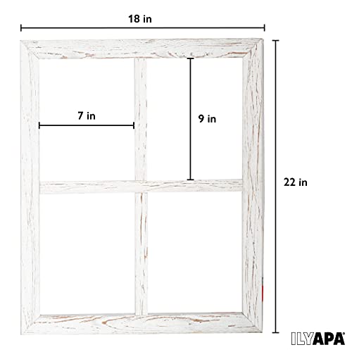 Rustic White Window Frame Wall Decor - 18x22 Inch 2 Pack, Weathered White