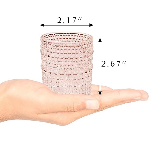 Multicolor 12 pcs Glass Votive Candle Holders Set with 6 Fall Colors & 3 Patterns