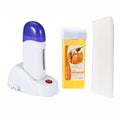 Nynelly Depilatory Roll on Wax Warmer Kit, Portable Hair Removal Epilator Machine Set for Women Men - Leg, Bikini, Armpit (Heater 1, Wax 1, 20 Strips)