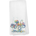Beach Octopus Hand Towels - Coastal Marine Pattern for Bathroom & Kitchen, 16x24 Inches