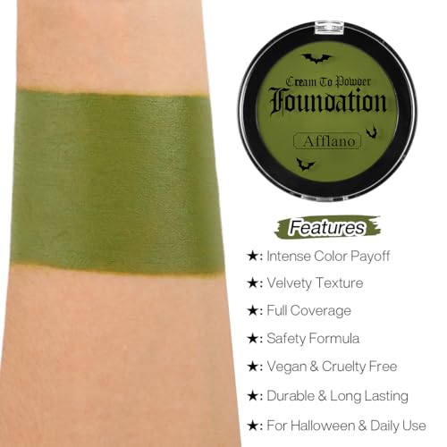Olive Green Face & Body Paint for Halloween SFX Makeup, Non-Toxic, Long-Lasting