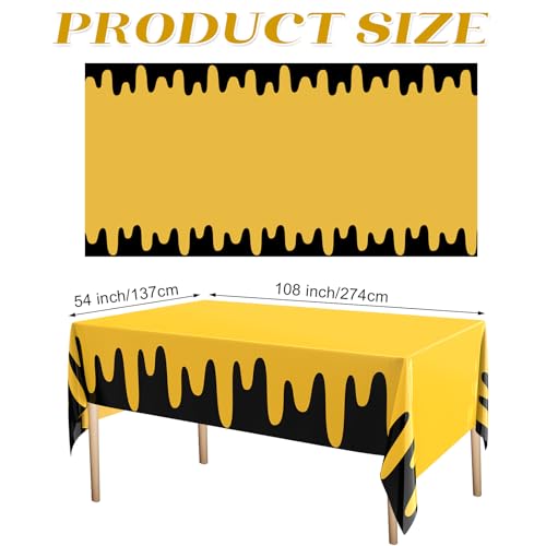 Dark Yellow 3-Pack Waterproof Rectangle Tablecloths - Birthday Party Supplies