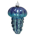 Blue Jellyfish Glass Ornament - Handcrafted Holiday Tree Decoration