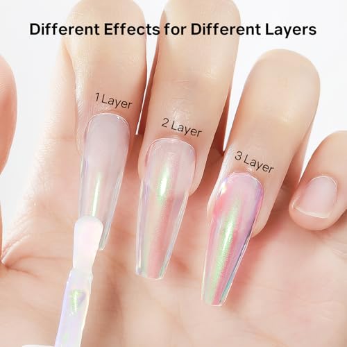 MIZHSE Aurora Pink Nail Polish - Quick Dry Shimmer, High Shine, 15ml