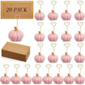 Thanksgiving Pumpkin Place Card Holders with Fall Cards - Pink, 40 Pcs