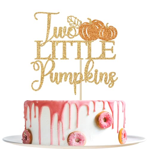 Twins Baby Shower Cake Topper - Little Pumpkin Decor for Birthday & Fall Party