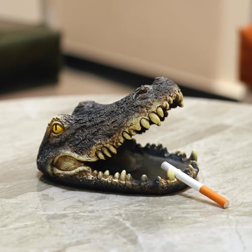 Alligator Head Desk Organizer with Ashtray - Creative Resin Home & Office Decor - Design 2