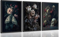 Gothic Wall Art Set - Skull Moth Dark Academy Poster Wall Decor - 24"Lx16" Variation