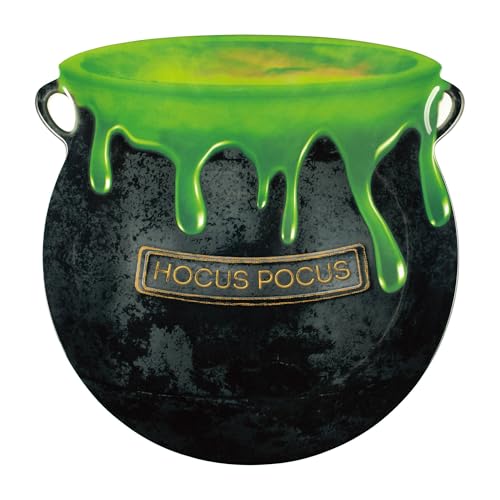 UP Cauldron Shaped Melamine Serving Platter - Halloween Party Tray, Spooky Hocus Pocus Design, 16 Inch, Black - Variation of Cauldron