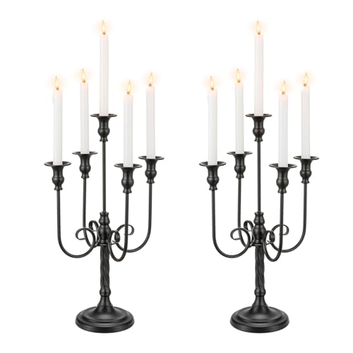 20 Inch Black Candelabra Set of 2 Halloween Gothic Table Centerpieces