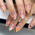 Halloween Almond Press On Nails Short Acrylic Fake Nails - 30Pcs Nude - Variation 024
